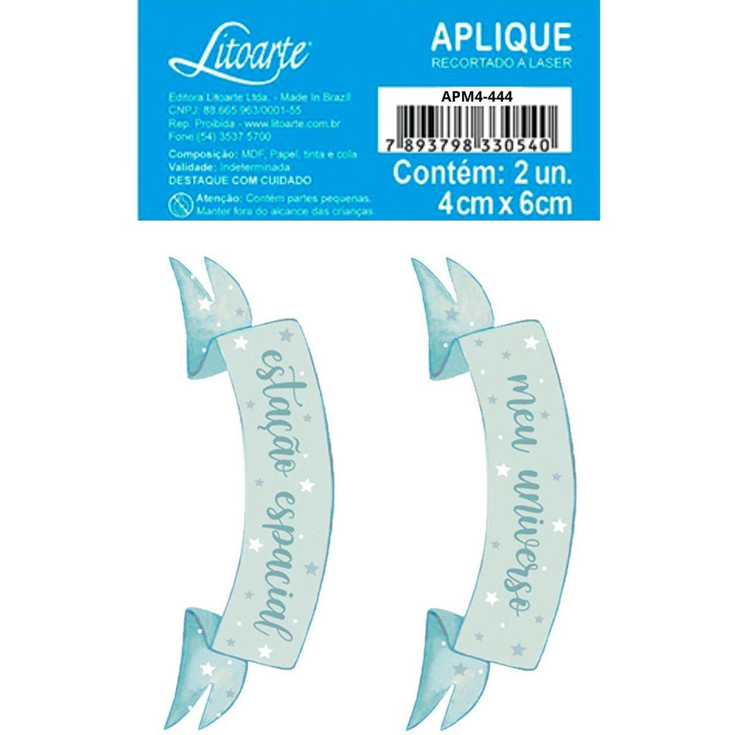 Aplique Litoarte APM4-444 4cm Meu Universo Letreiro 2 peças - Palácio da Arte