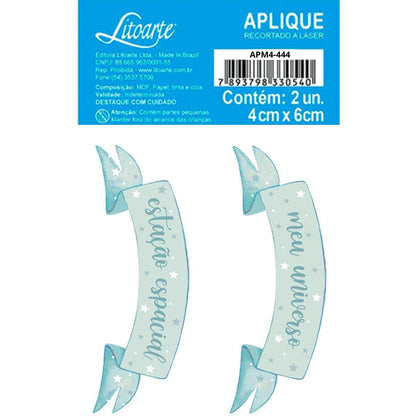 Aplique Litoarte APM4-444 4cm Meu Universo Letreiro 2 peças - Palácio da Arte
