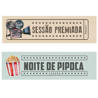 Aplique Litoarte APM4-446 4cm Cinema Aquarela Tag Noite de Pipoca 2 peças - Palácio da Arte
