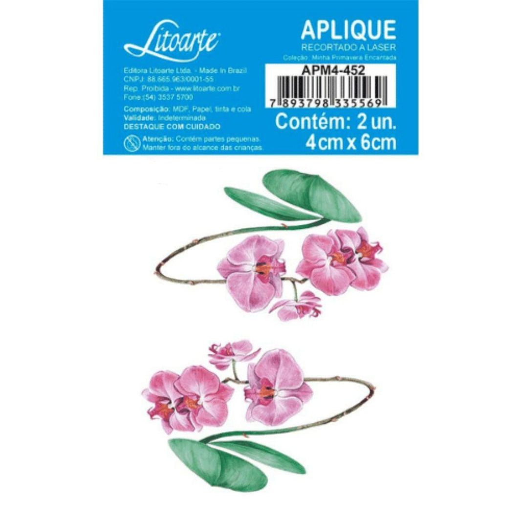 Aplique Litoarte APM4-452 4cm Minha Primavera Encantada Orquídeas 2 peças - Palácio da Arte