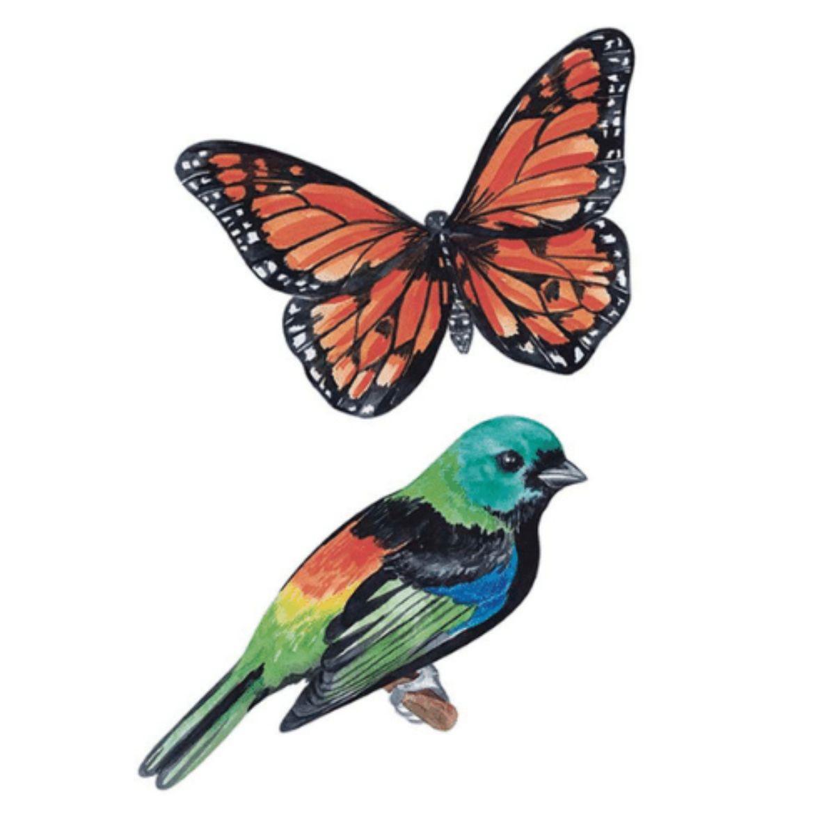 Aplique Litoarte APM4-454 4cm Minha Primavera Encantada Pássaro e Borboleta 2 peças - Palácio da Arte