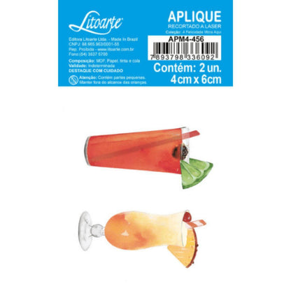 Aplique Litoarte APM4-456 4cm A Felicidade Mora Aqui Copos de Bebidas 2peças - Palácio da Arte