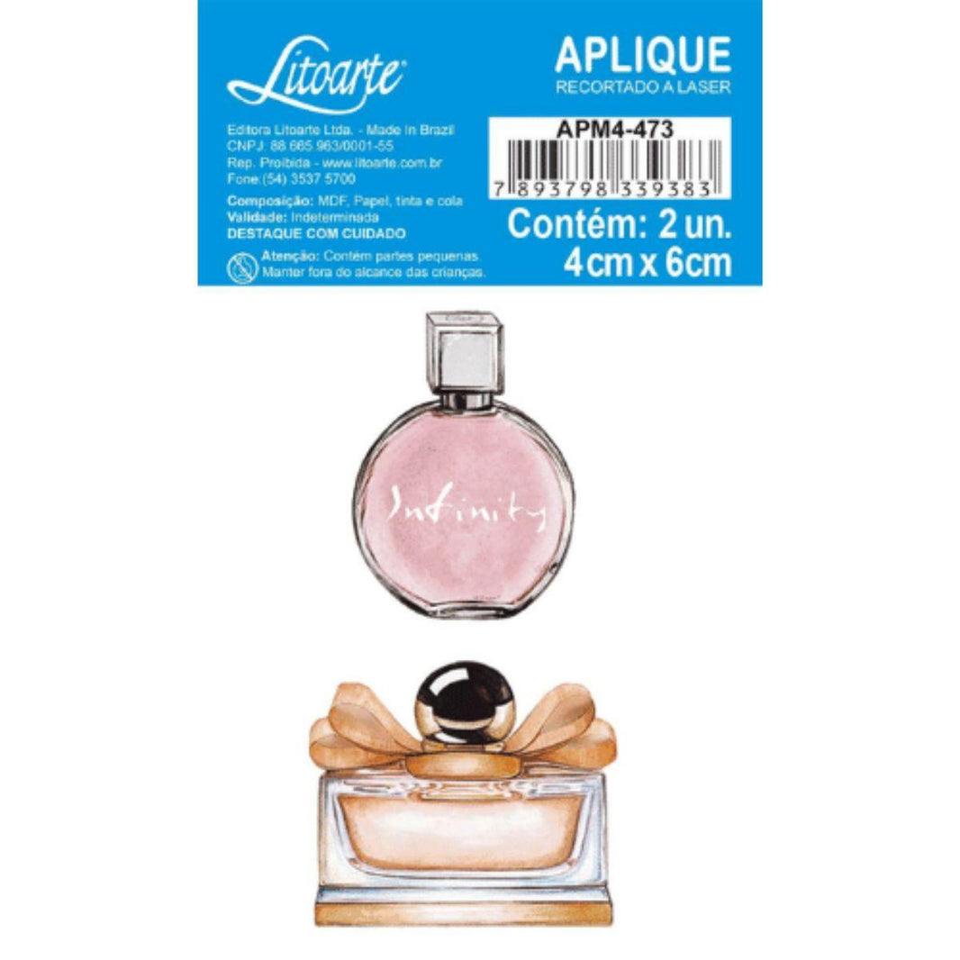 Aplique Litoarte APM4-473 4cm Shabby Chic Perfumes 2 peças - Palácio da Arte