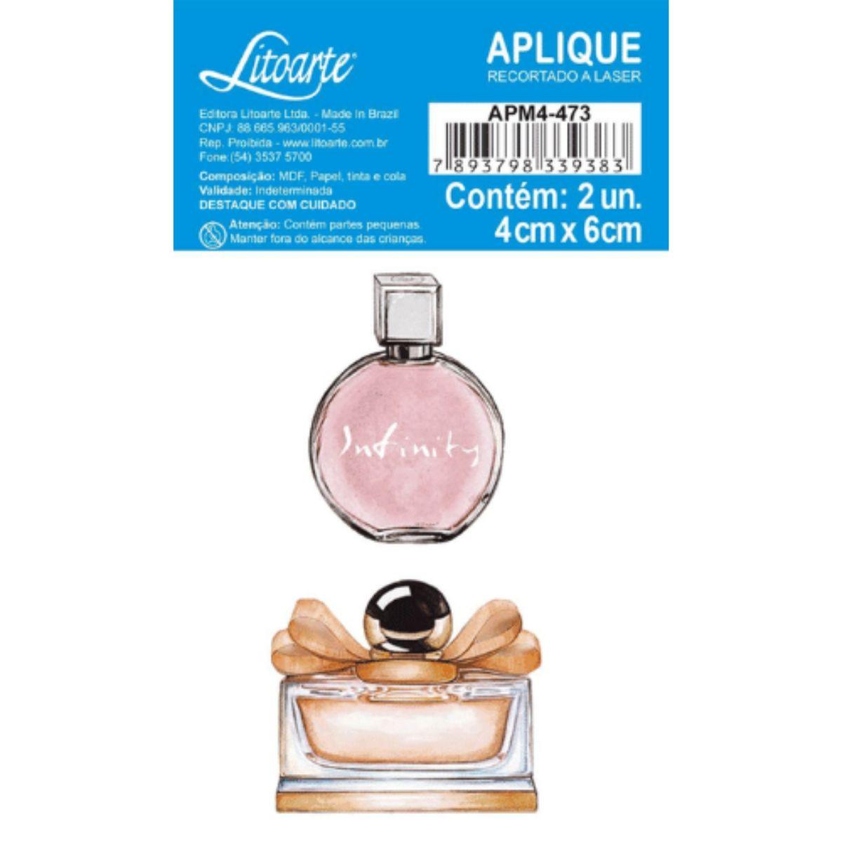 Aplique Litoarte APM4-473 4cm Shabby Chic Perfumes 2 peças - Palácio da Arte