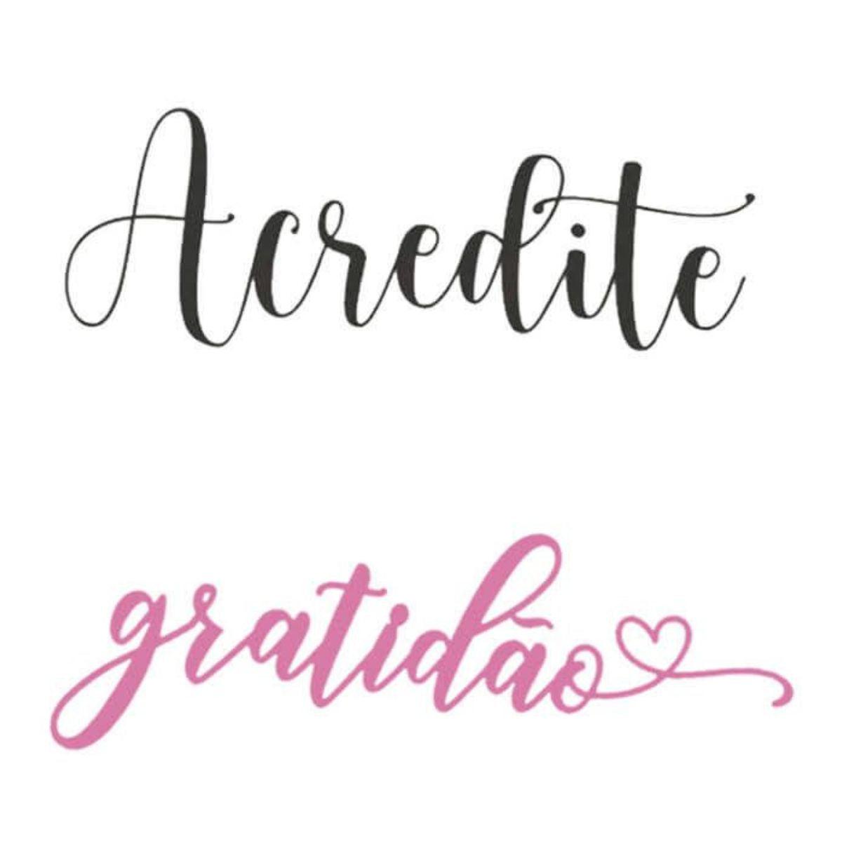 Aplique Litoarte APM4-481 4cm Renascer Acredite e Gratidão 2 peças - Palácio da Arte
