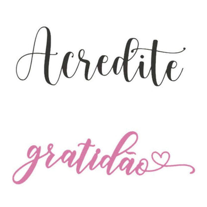Aplique Litoarte APM4-481 4cm Renascer Acredite e Gratidão 2 peças - Palácio da Arte