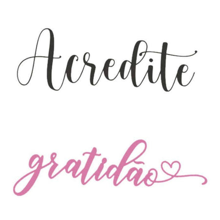 Aplique Litoarte APM4-481 4cm Renascer Acredite e Gratidão 2 peças - Palácio da Arte