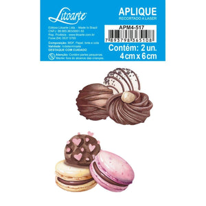 Aplique Litoarte APM4-517 4cm Bombons e Macarons 2 peças - Palácio da Arte