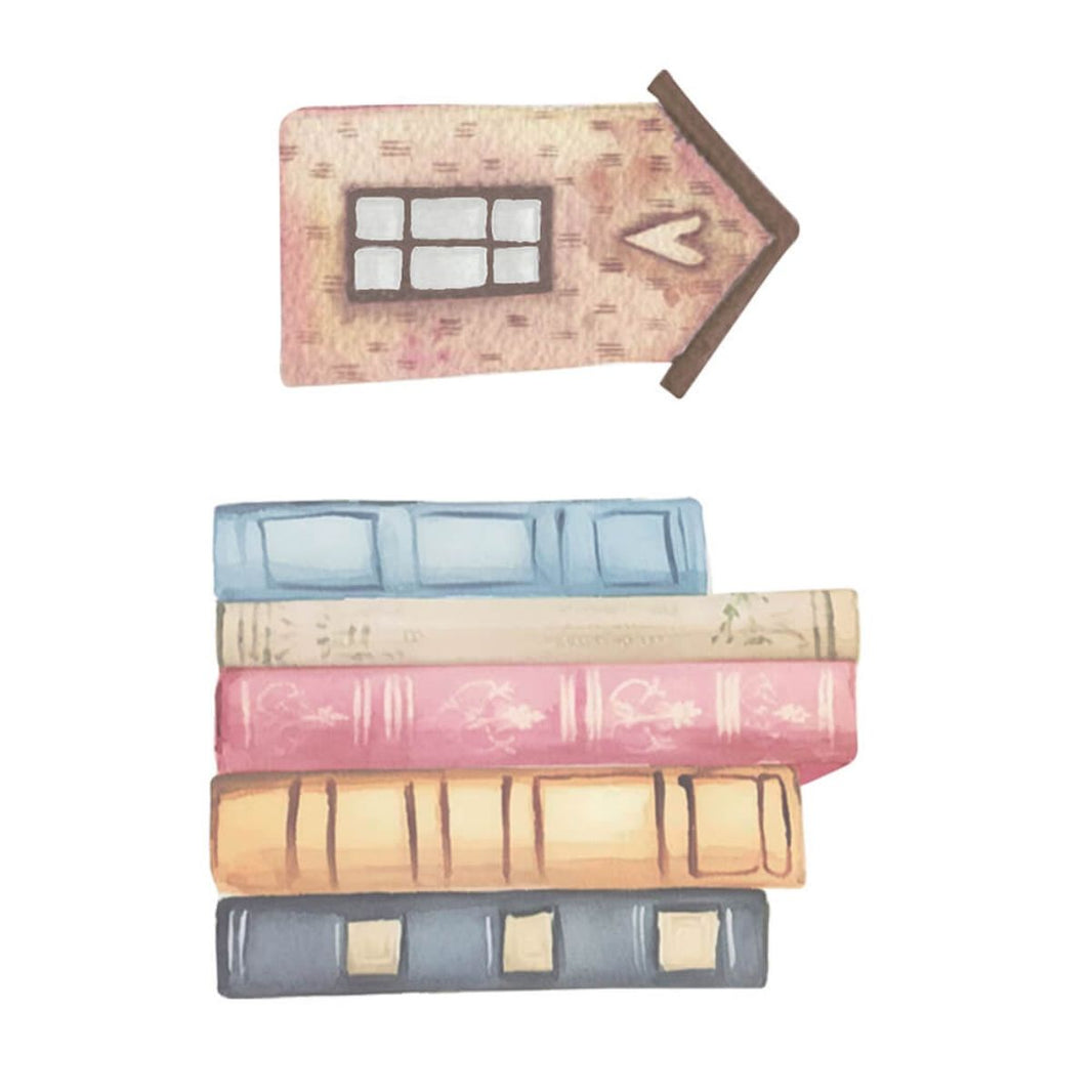 Aplique Litoarte APM4-522 4cm Livros com Casa Amor com Arte - Palácio da Arte