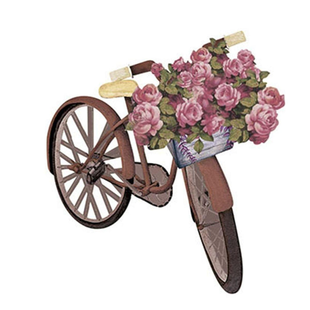Aplique Litoarte APM8-1068 8cm Bicicleta com Rosas - Palácio da Arte