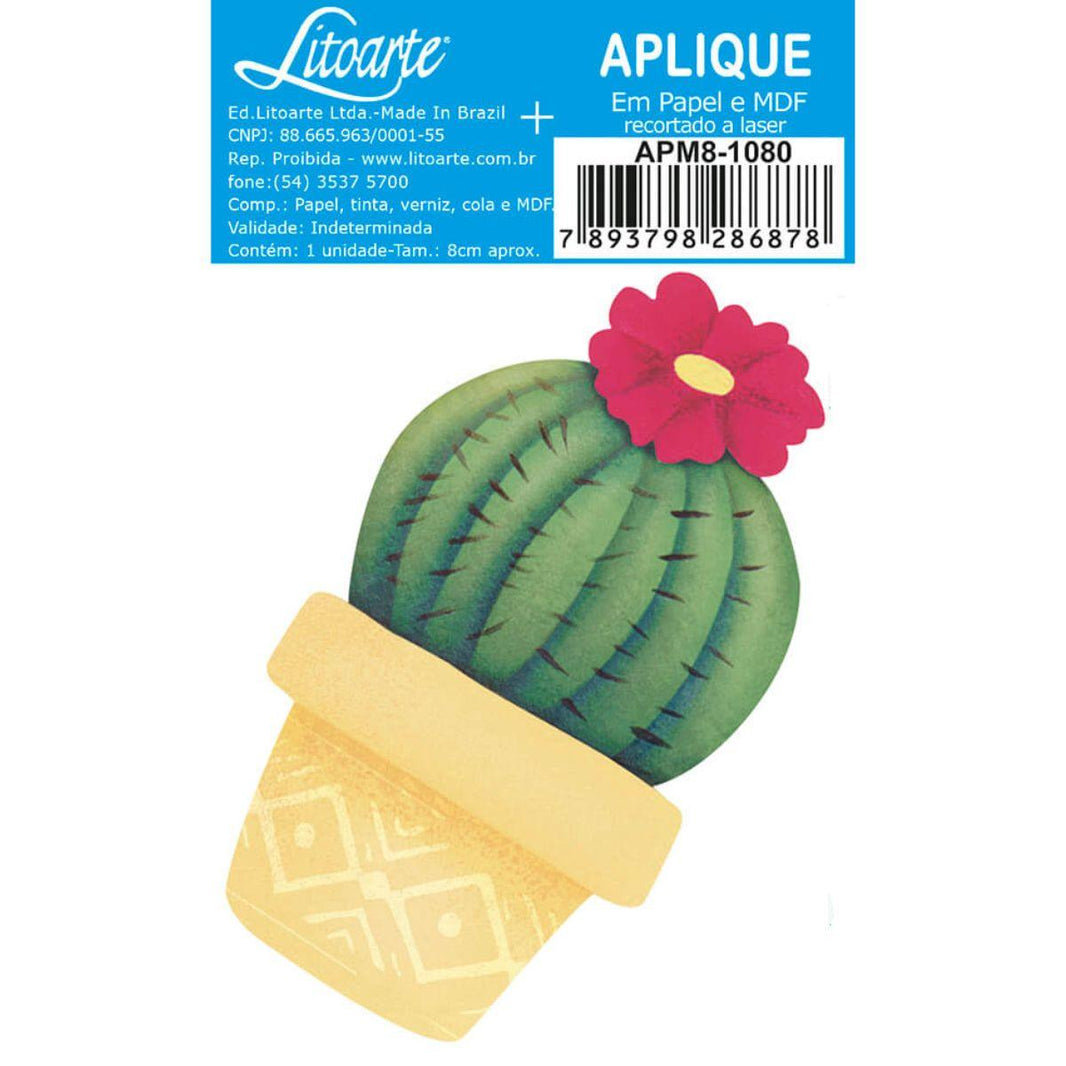 Aplique Litoarte APM8-1080 8cm Cacto - Palácio da Arte