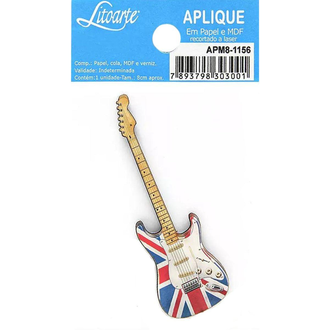 Aplique Litoarte APM8-1156 8cm Guitarra Inglaterra - Palácio da Arte