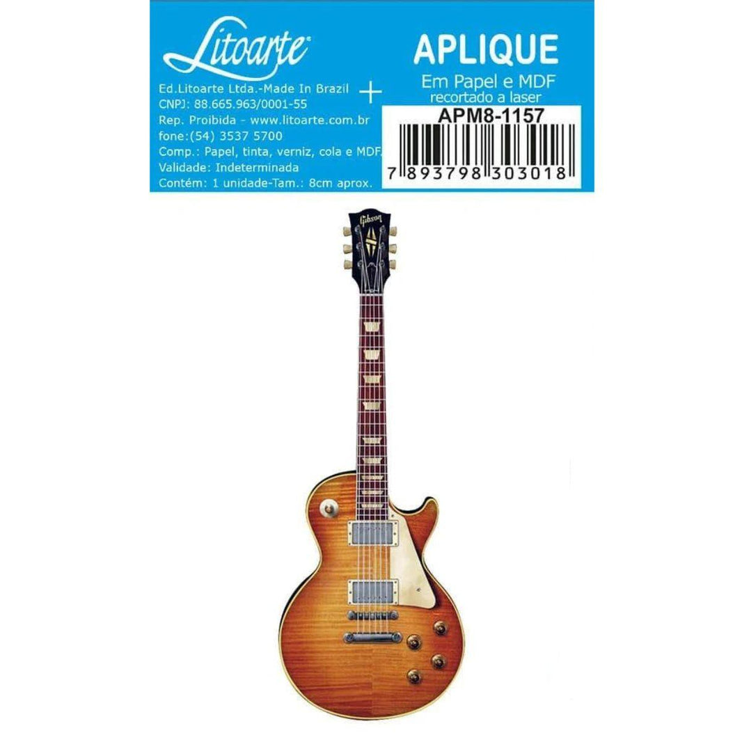 Aplique Litoarte APM8-1157 8cm Guitarra - Palácio da Arte