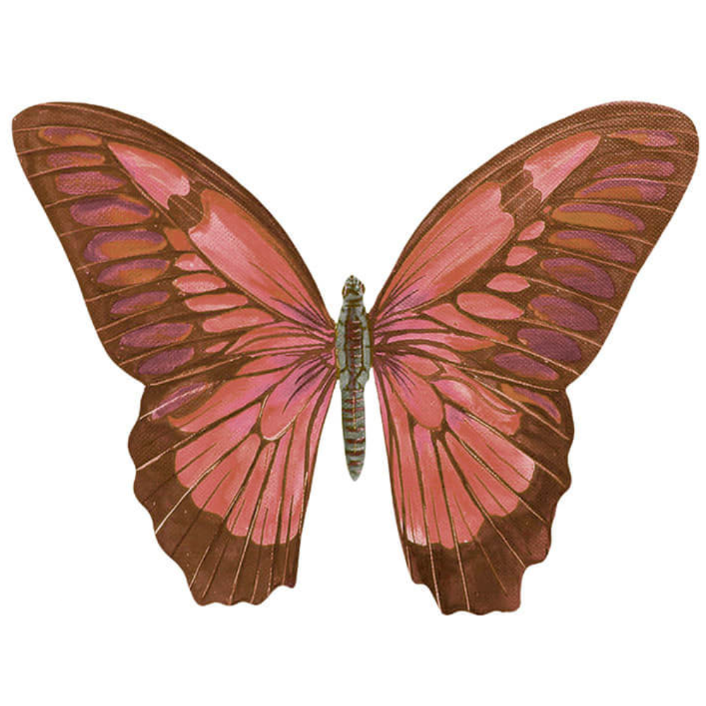 Aplique Litoarte APM8-1238 8cm Borboleta Tons de Marrom - Palácio da Arte