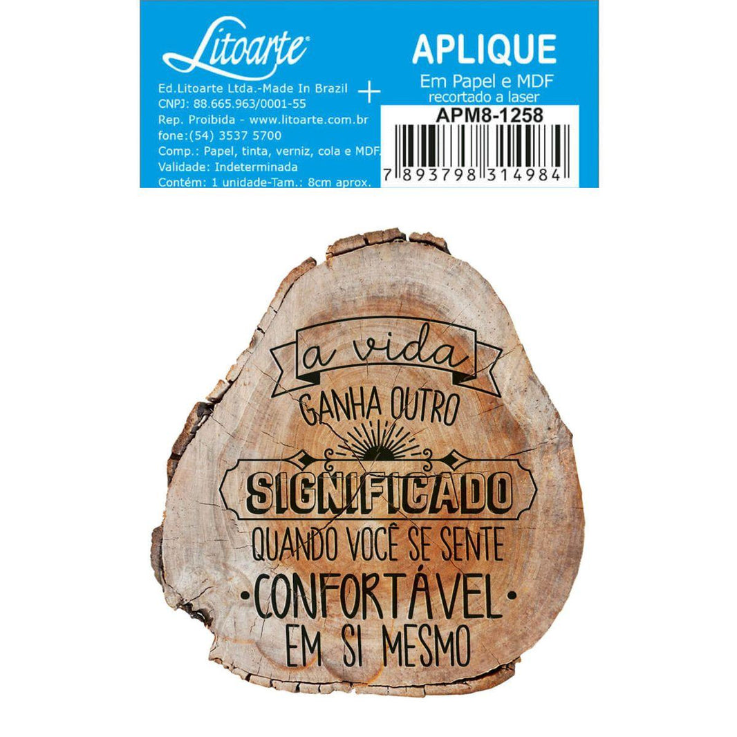 Aplique Litoarte APM8-1258 8cm Tronco Frase - Palácio da Arte