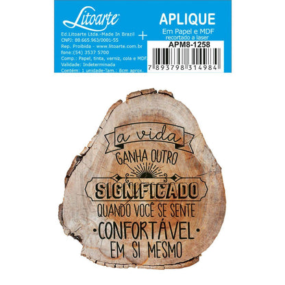 Aplique Litoarte APM8-1258 8cm Tronco Frase - Palácio da Arte
