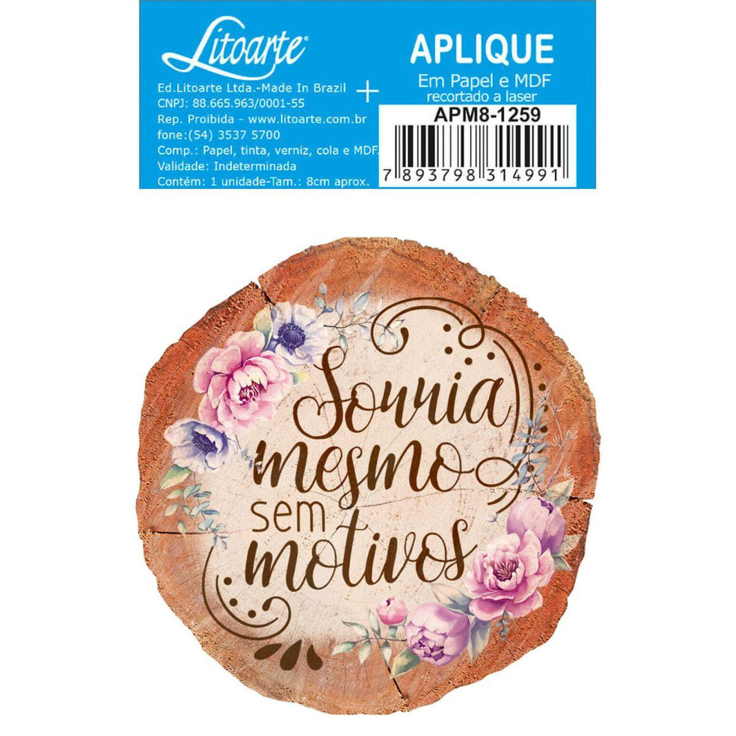 Aplique Litoarte APM8-1259 8cm Tronco Frase - Palácio da Arte