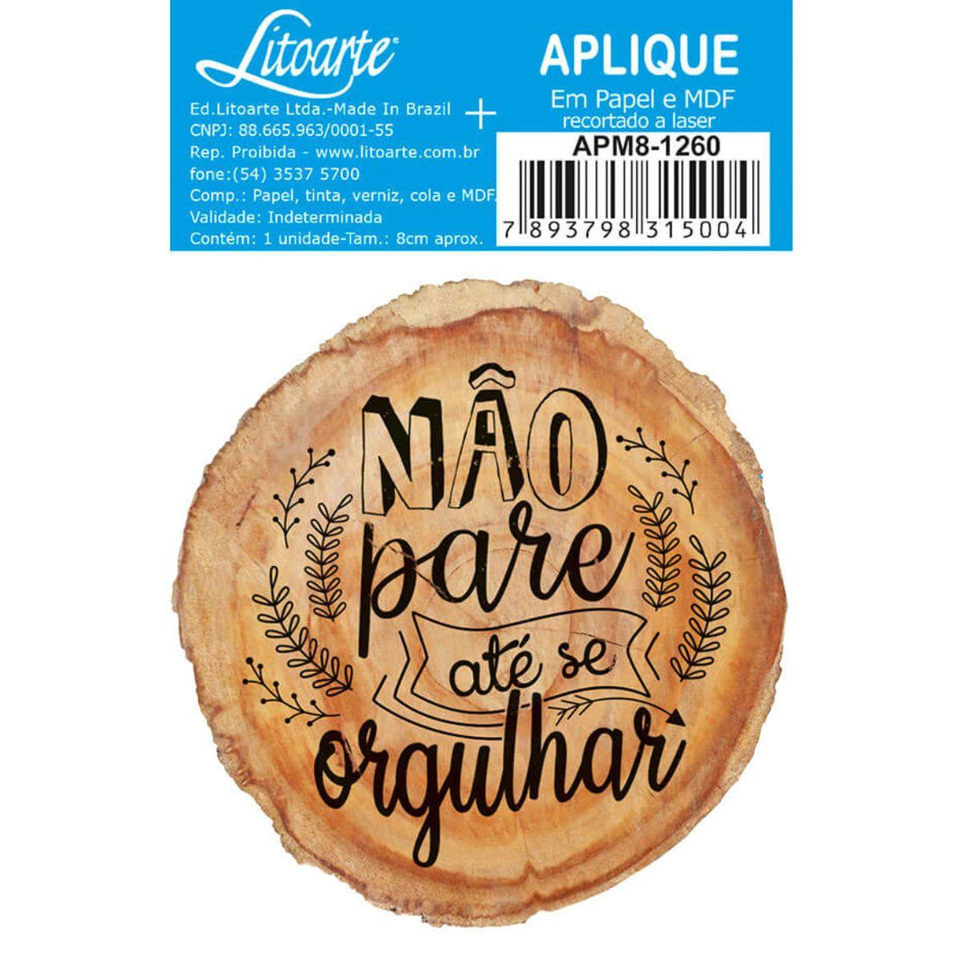 Aplique Litoarte APM8-1260 8cm Tronco Frase - Palácio da Arte