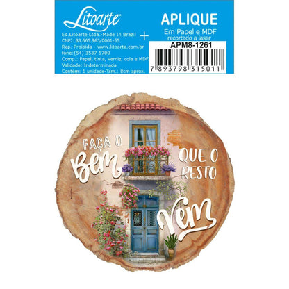 Aplique Litoarte APM8-1261 8cm Tronco Frase - Palácio da Arte
