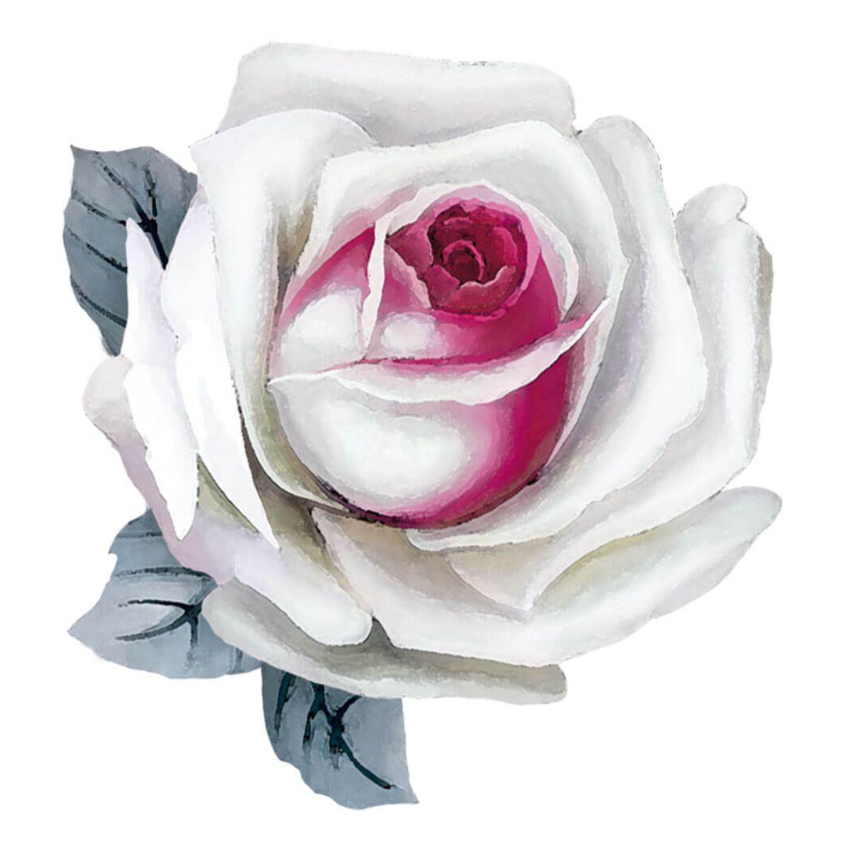 Aplique Litoarte APM8-1263 8cm Rosa Branca - Palácio da Arte