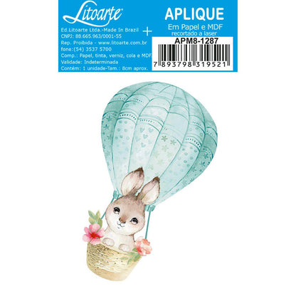 Aplique Litoarte APM8-1287 8cm Coelho no Balão - Palácio da Arte