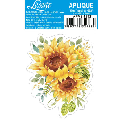 Aplique Litoarte APM8-1292 8cm Girassóis - Palácio da Arte