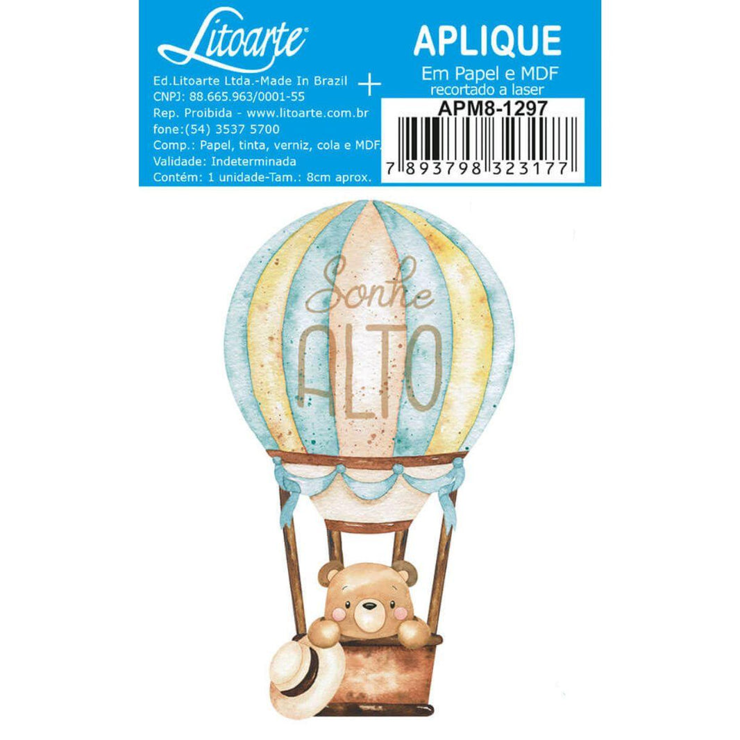 Aplique Litoarte APM8-1297 8cm Kit Viagem Balão - Palácio da Arte