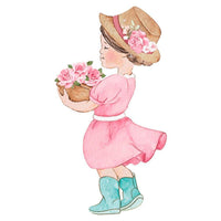 Aplique Litoarte APM8-1306 8cm Mon Monde Rose Menina Vestido Rosa - Palácio da Arte