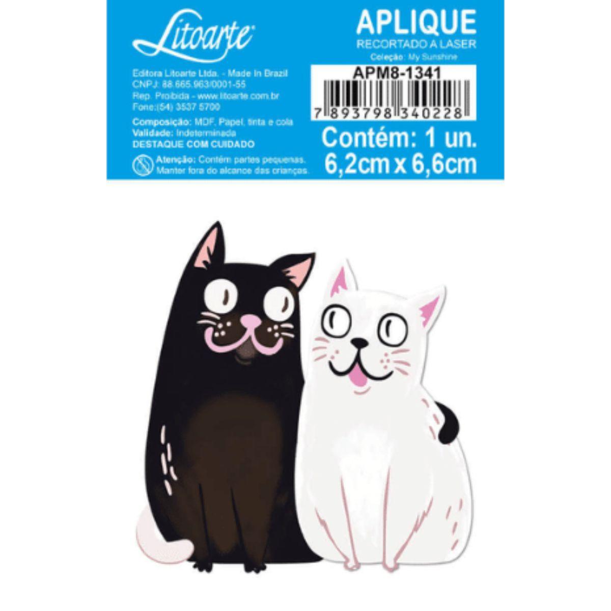 Aplique Litoarte APM8-1341 8cm Dia dos Namorados My Sunshine Gatos - Palácio da Arte
