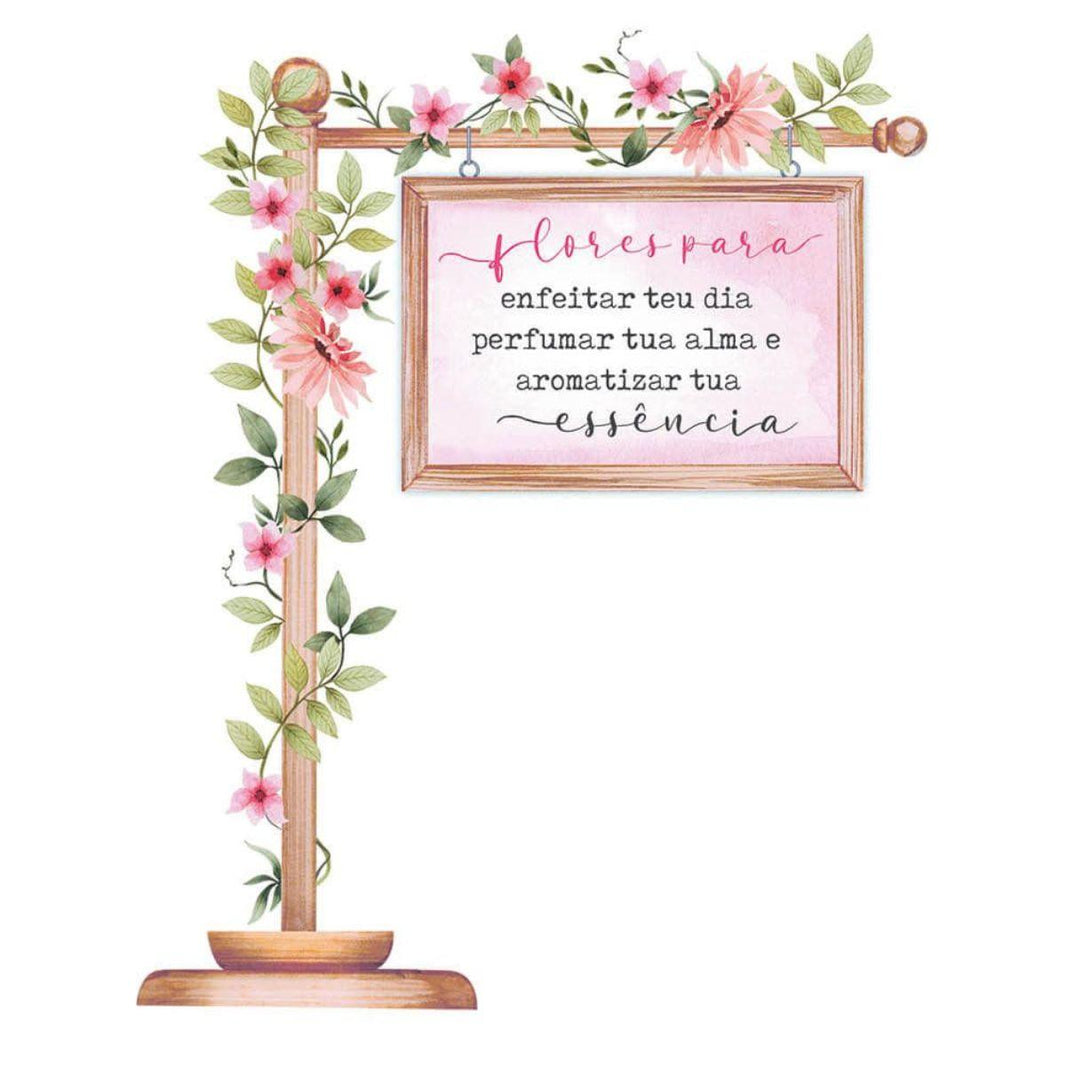 Aplique Litoarte APM8-1350 8cm Flores no Campo Placa Floresça - Palácio da Arte