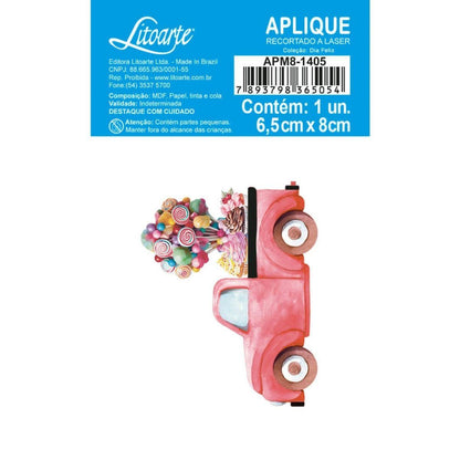 Aplique Litoarte APM8-1405 8cm Camionete Docinho - Palácio da Arte