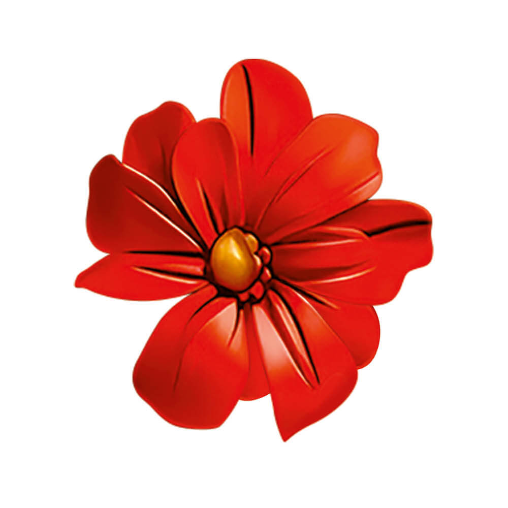 Aplique Litoarte APM8-1426 8cm Flor Vermelha Floral 3D - Palácio da Arte