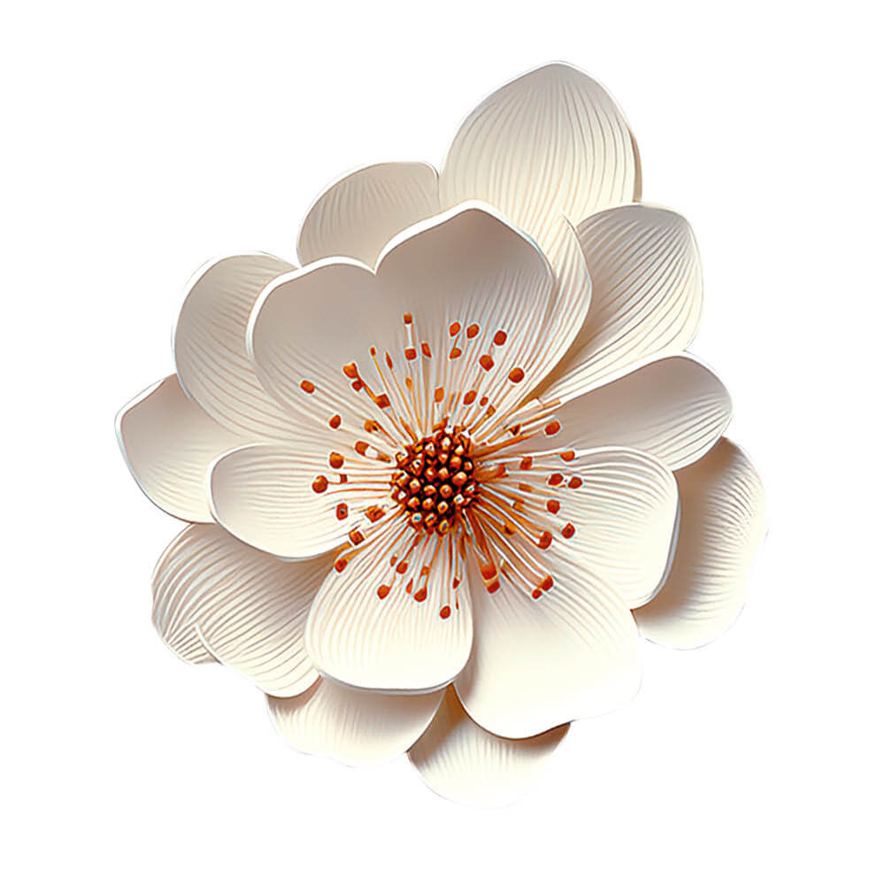 Aplique Litoarte APM8-1427 8cm Papoula Branca Floral 3D - Palácio da Arte
