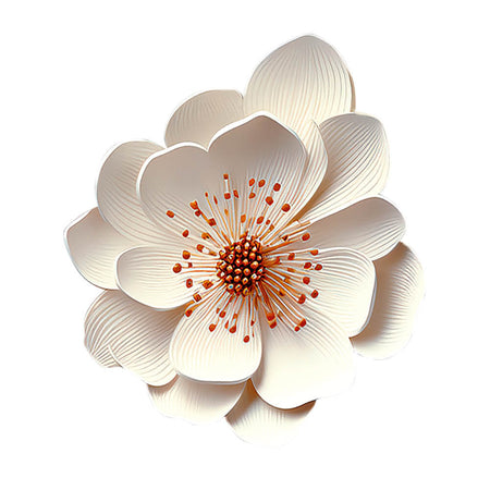 Aplique Litoarte APM8-1427 8cm Papoula Branca Floral 3D - Palácio da Arte