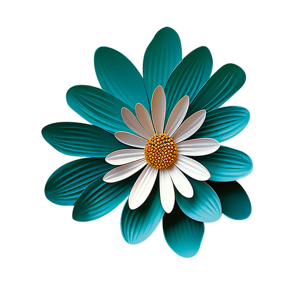 Aplique Litoarte APM8-1428 8cm Margarida Verde e Branca Floral 3D - Palácio da Arte