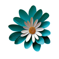 Aplique Litoarte APM8-1428 8cm Margarida Verde e Branca Floral 3D - Palácio da Arte