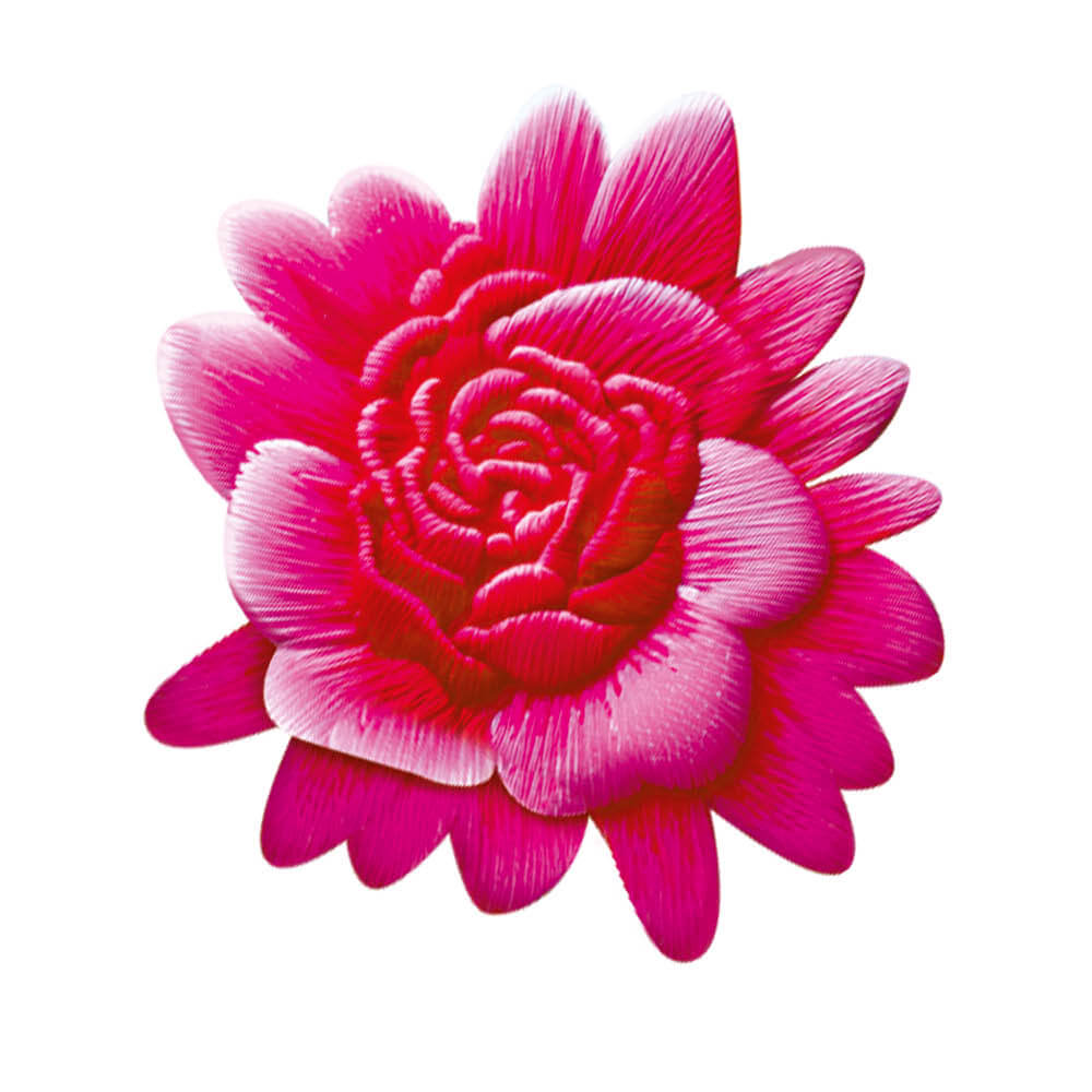 Aplique Litoarte APM8-1430 8cm Dália Rosa Bordada Floral 3D - Palácio da Arte