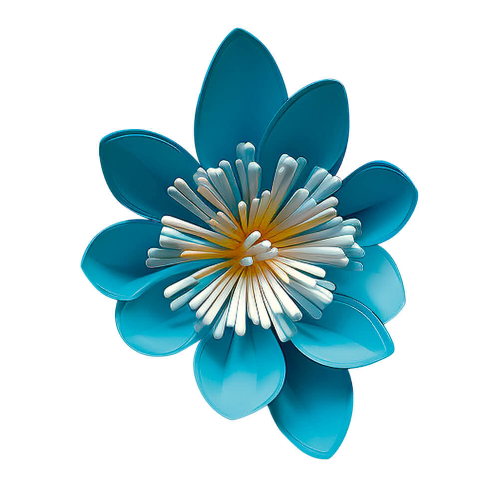 Aplique Litoarte APM8-1433 8cm Fenestraria Azul Floral 3D - Palácio da Arte