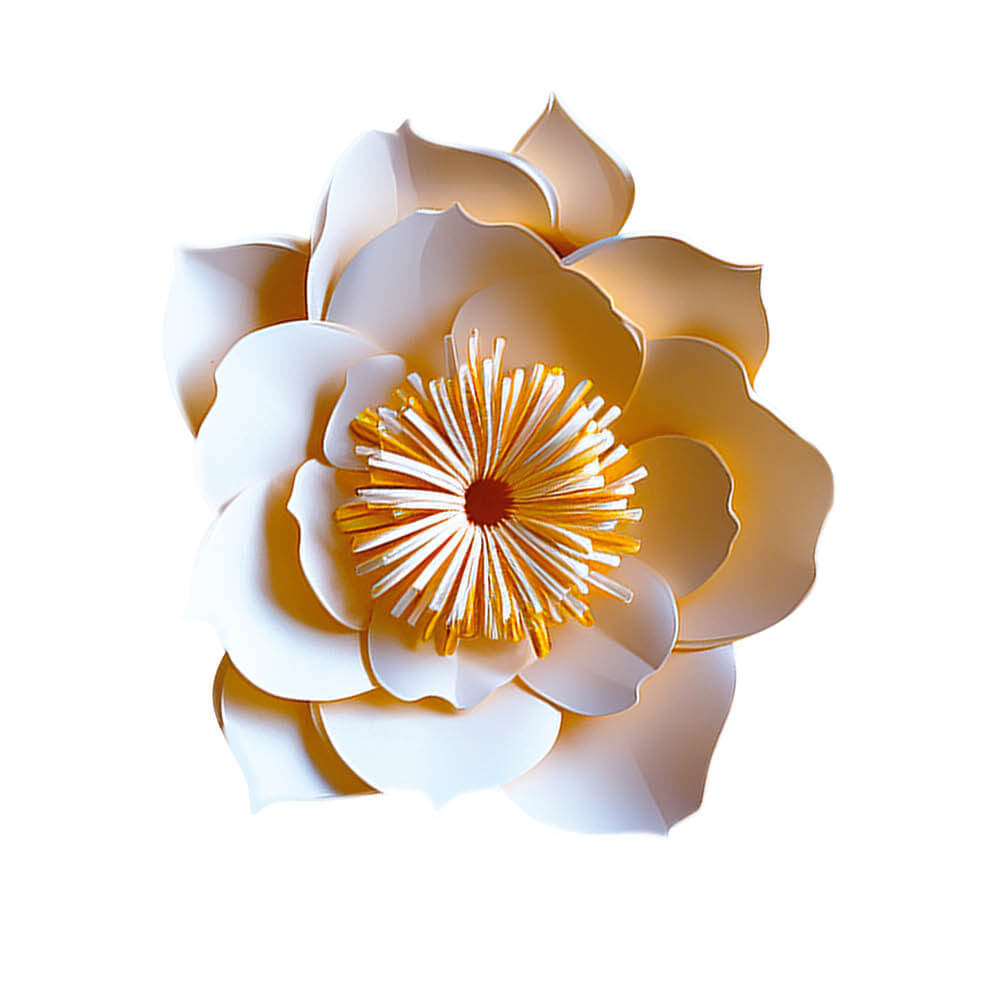 Aplique Litoarte APM8-1436 8cm Magnólia Branca Floral 3D - Palácio da Arte