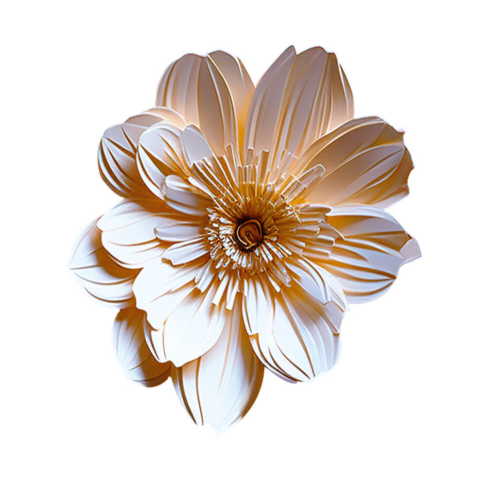Aplique Litoarte APM8-1437 8cm Flor Branca Floral 3D - Palácio da Arte