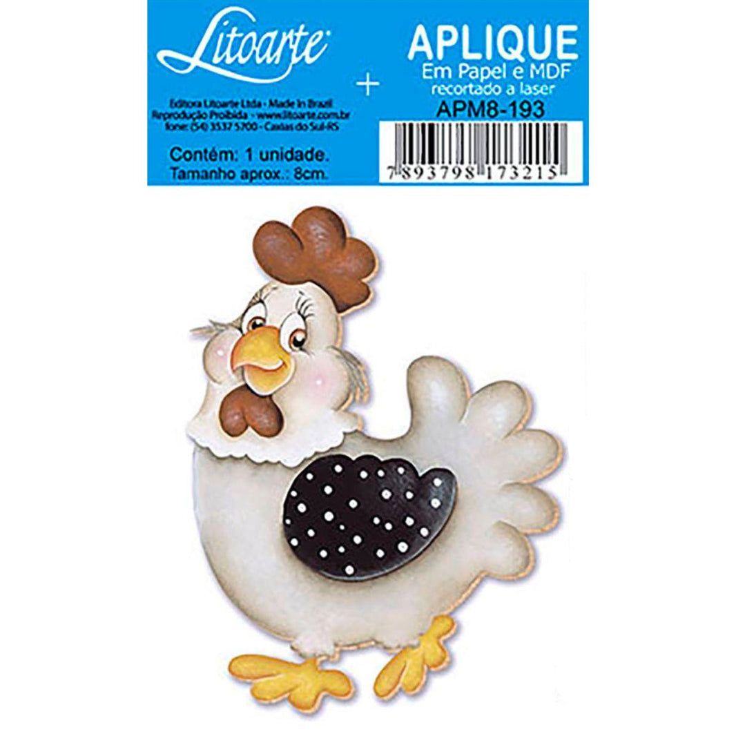 Aplique Litoarte APM8-193 8cm Galinha - Palácio da Arte