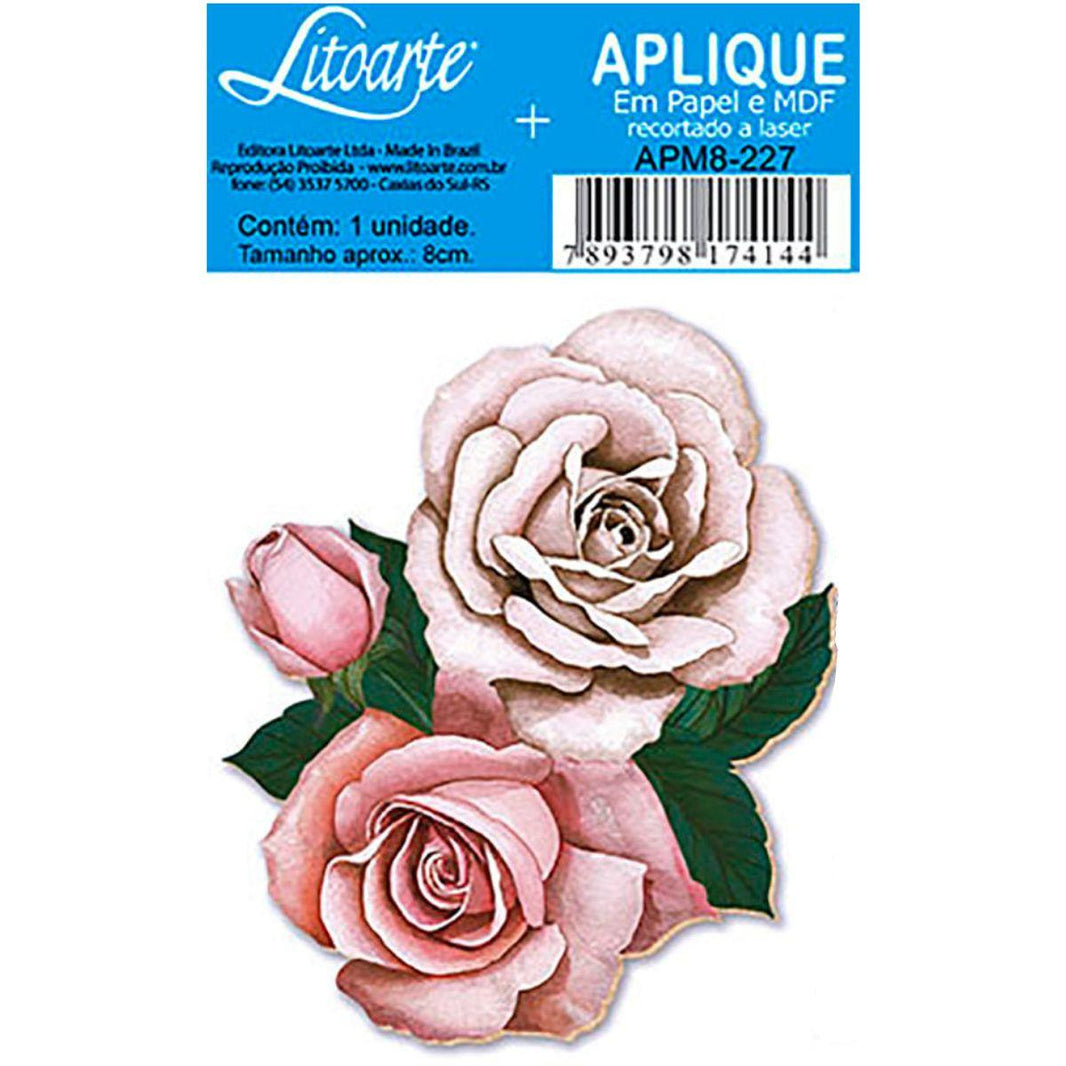 Aplique Litoarte APM8-227 8cm Flores - Palácio da Arte