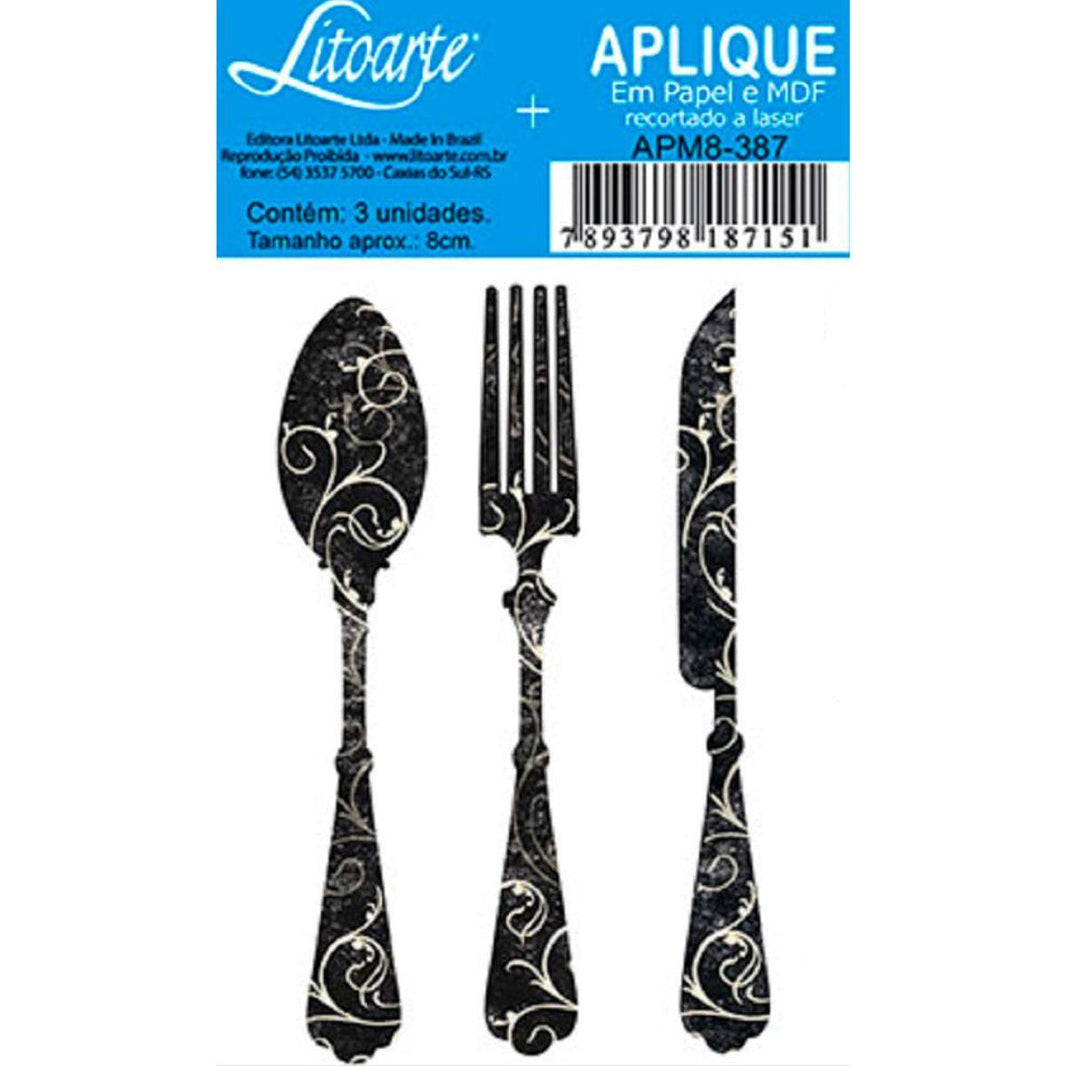 Aplique Litoarte APM8-387 8cm Talheres - Palácio da Arte