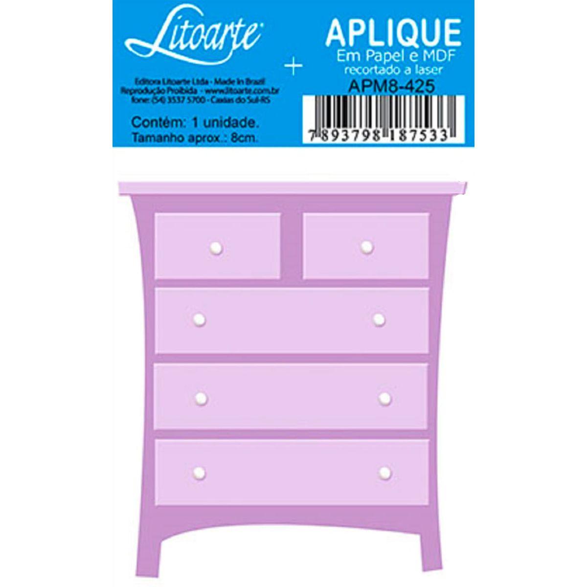 Aplique Litoarte APM8-425 8cm Cômoda - Palácio da Arte