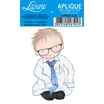 Aplique Litoarte APM8-436 8cm Menino - Palácio da Arte