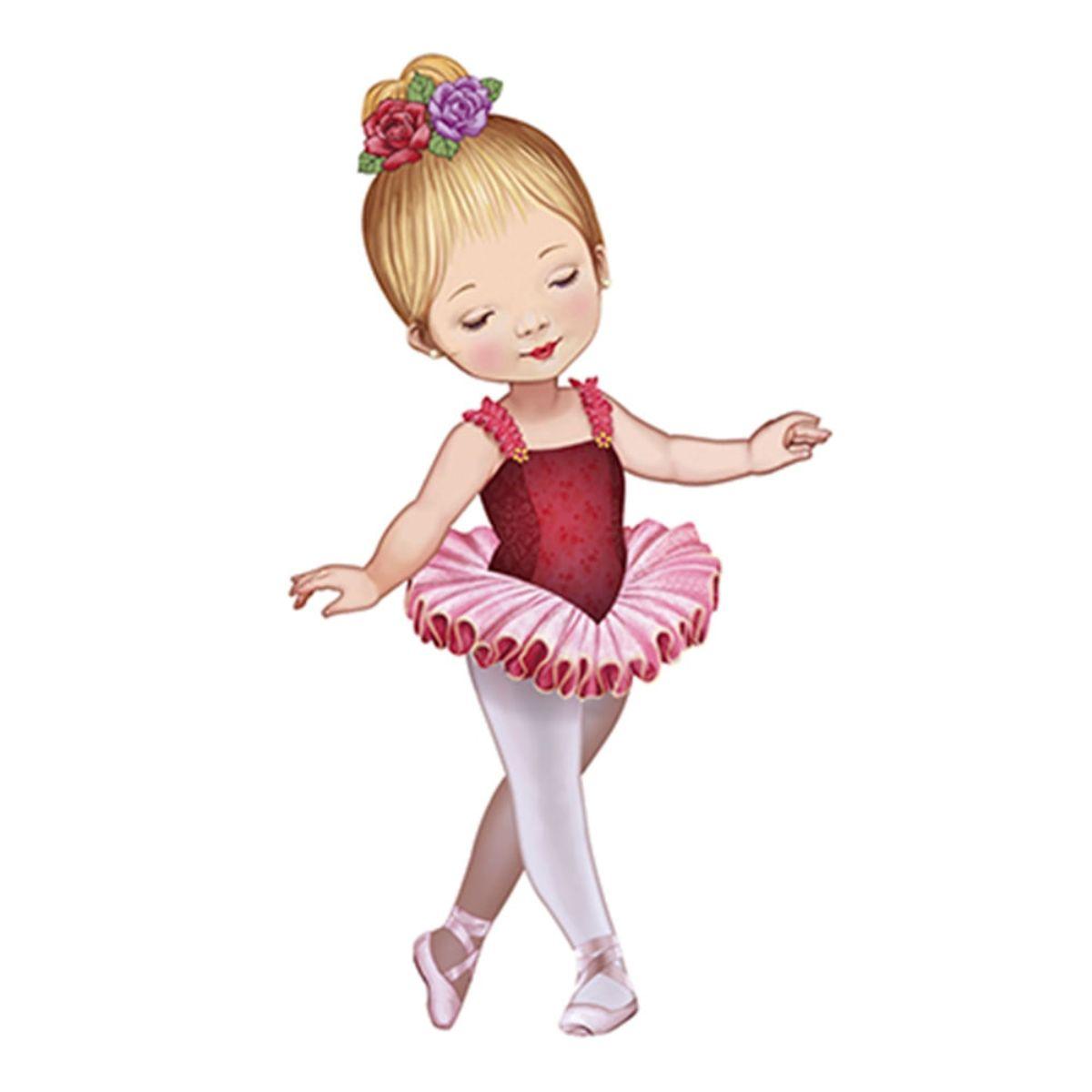 Aplique Litoarte APM8-583 8cm Bailarina de Vestido Vermelho - Palácio da Arte