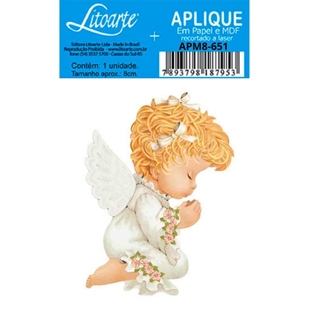 Aplique Litoarte APM8-651 8cm Anjinha - Palácio da Arte