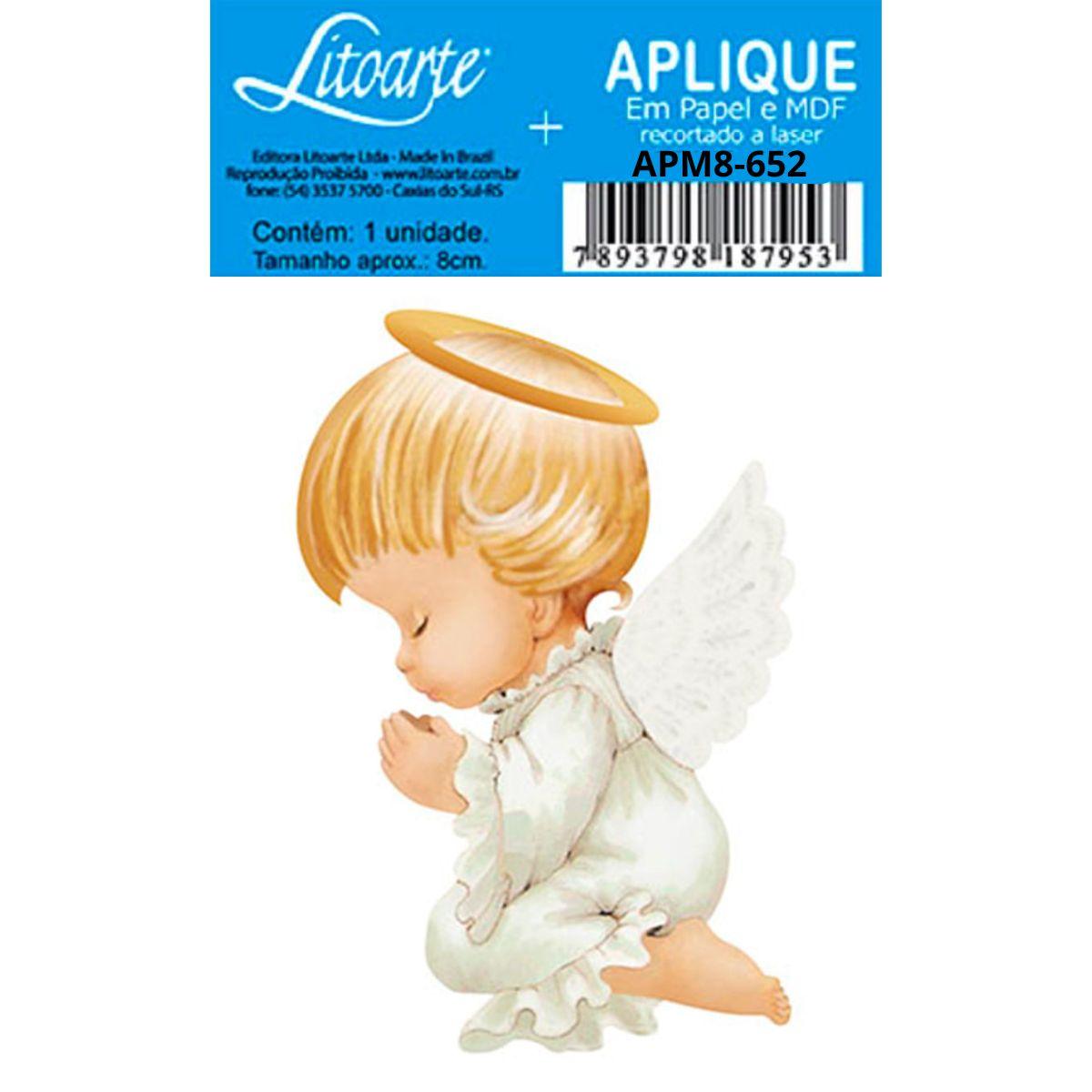 Aplique Litoarte APM8-652 8cm Anjinho - Palácio da Arte