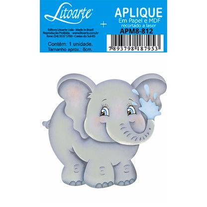 Aplique Litoarte APM8-812 8cm Elefante - Palácio da Arte