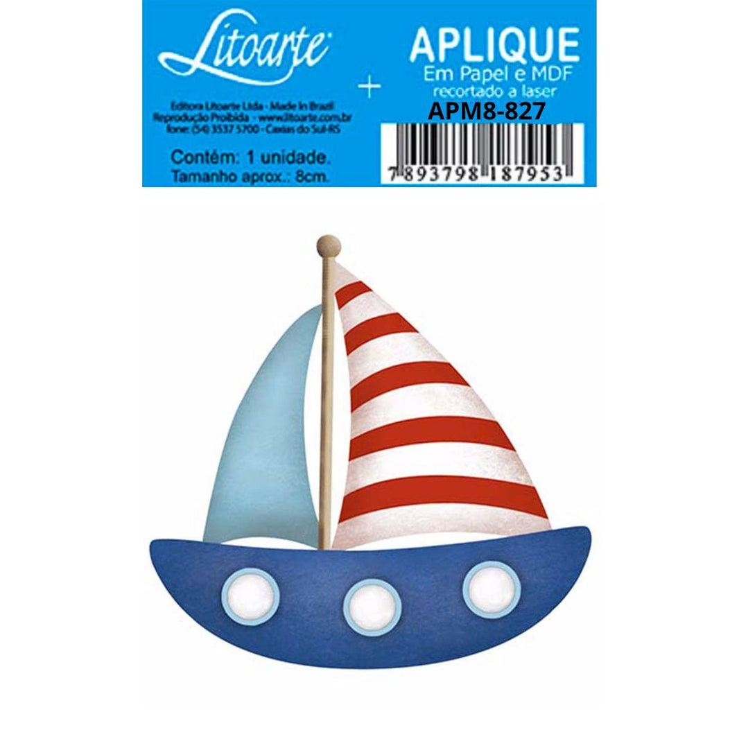 Aplique Litoarte APM8-827 8cm Barco - Palácio da Arte